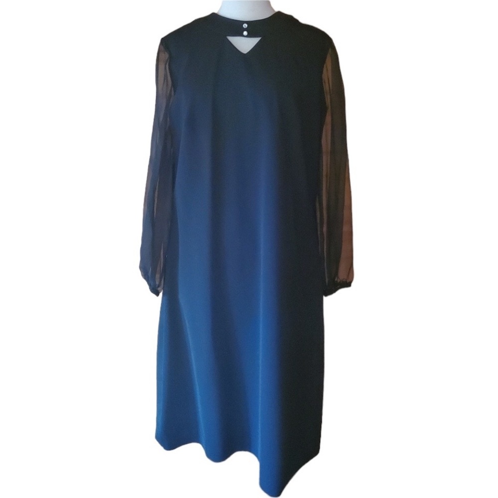 1960s Puritan Forever Young Black, Rhinestone Shift Dress